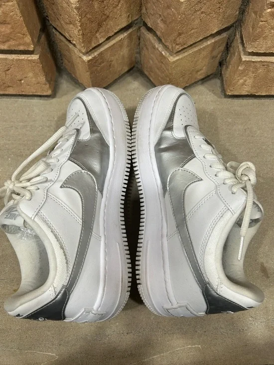 Nike Air Force 1 Shadow Metallic Silver White CI0919-119 Women’s Size 9 - Picture 4 of 6